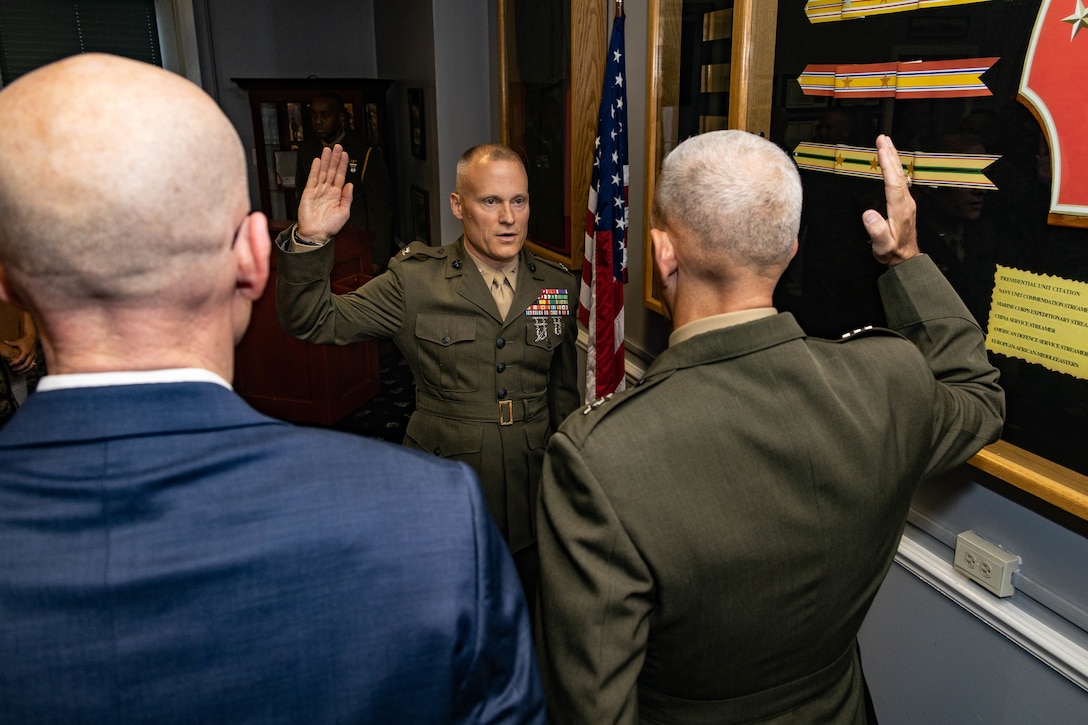 Col. Lively's Frocking Ceremony, 2d Marine Division