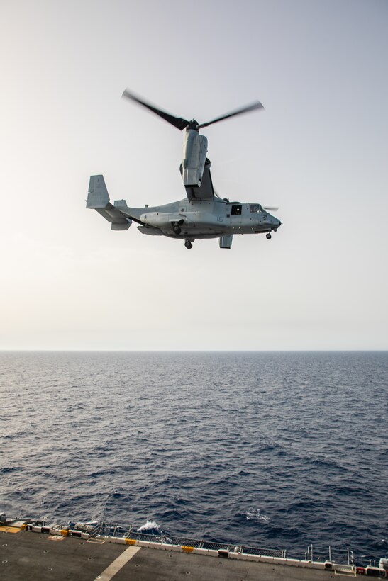 VMM-365 (REIN), 24th MEU (SOC) MV-22B Osprey Flight Operations on USS Wasp (LHD 1)