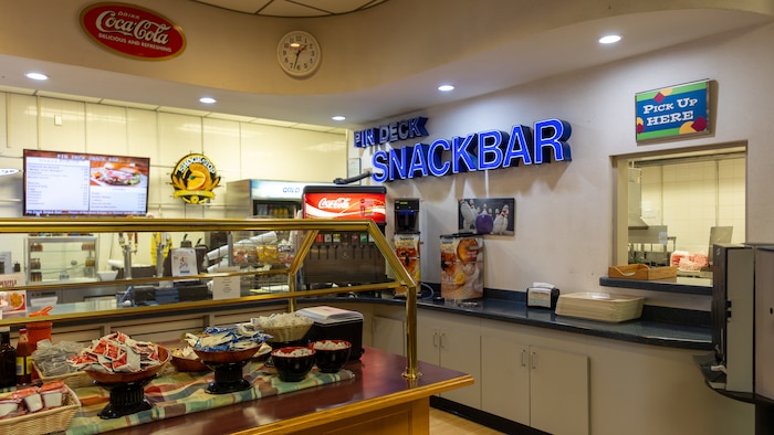 snack bar inside bowling alley