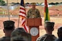 North Dakota National Guard Adjutant General Maj. Gen. Alan Dorhmann gives remarks during a ceremony celebrating construction starting on the new National Emergency Operations Center being built in Lomé, Togo June 26, 2024. Togolese and U.S. officials joined to celebrate the project, which is funded through the U.S. Africa Command’s Humanitarian Assistance program with the U.S. Army Corps of Engineers managing the construction project. (U.S. Army photo by Chris Gardner)