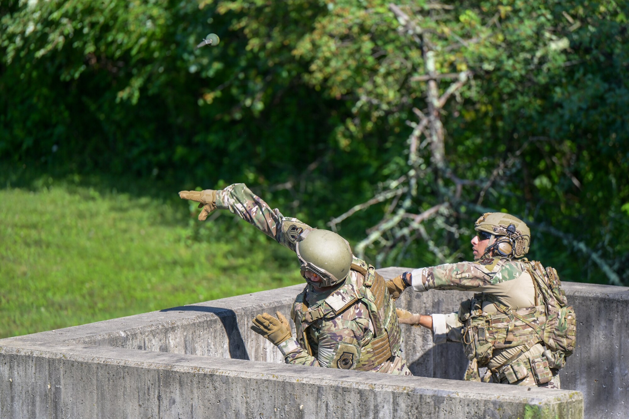 Members of Youngstown Air Reserve Station's 910th Airlift Wing, the Ohio Army National Guard and the U.S. Marine Corps Reserve participated in grenade training and familiarization facilitated by Integrated Defense Leadership Course cadre members.