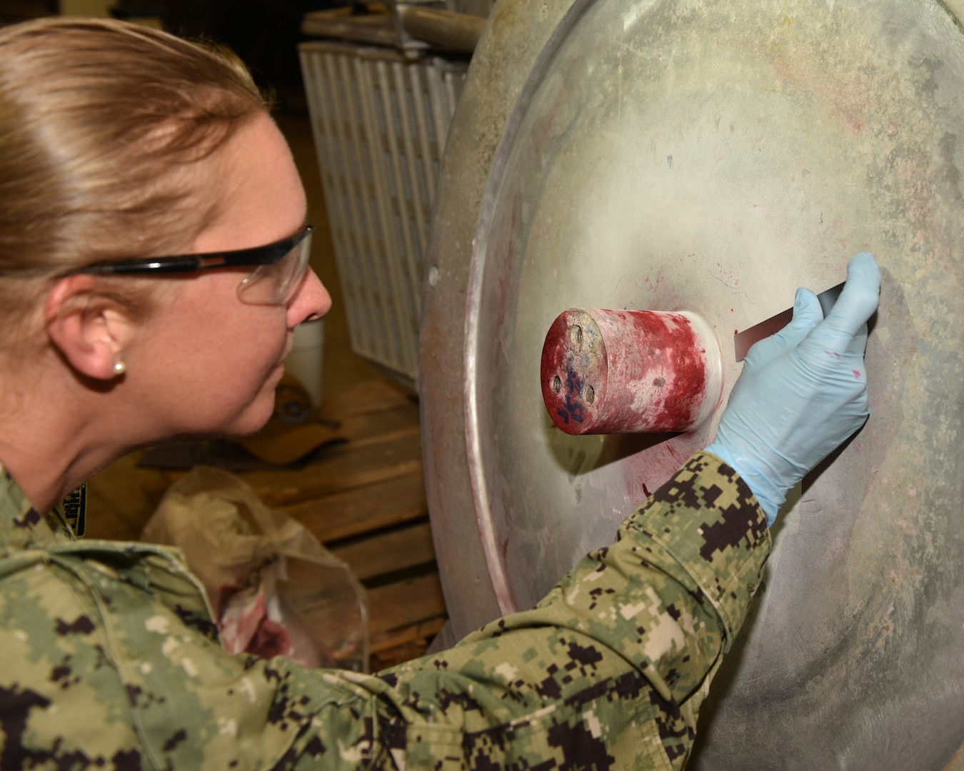 Hull Technician 1st Class Petty Officer Jennifer Schleuning.