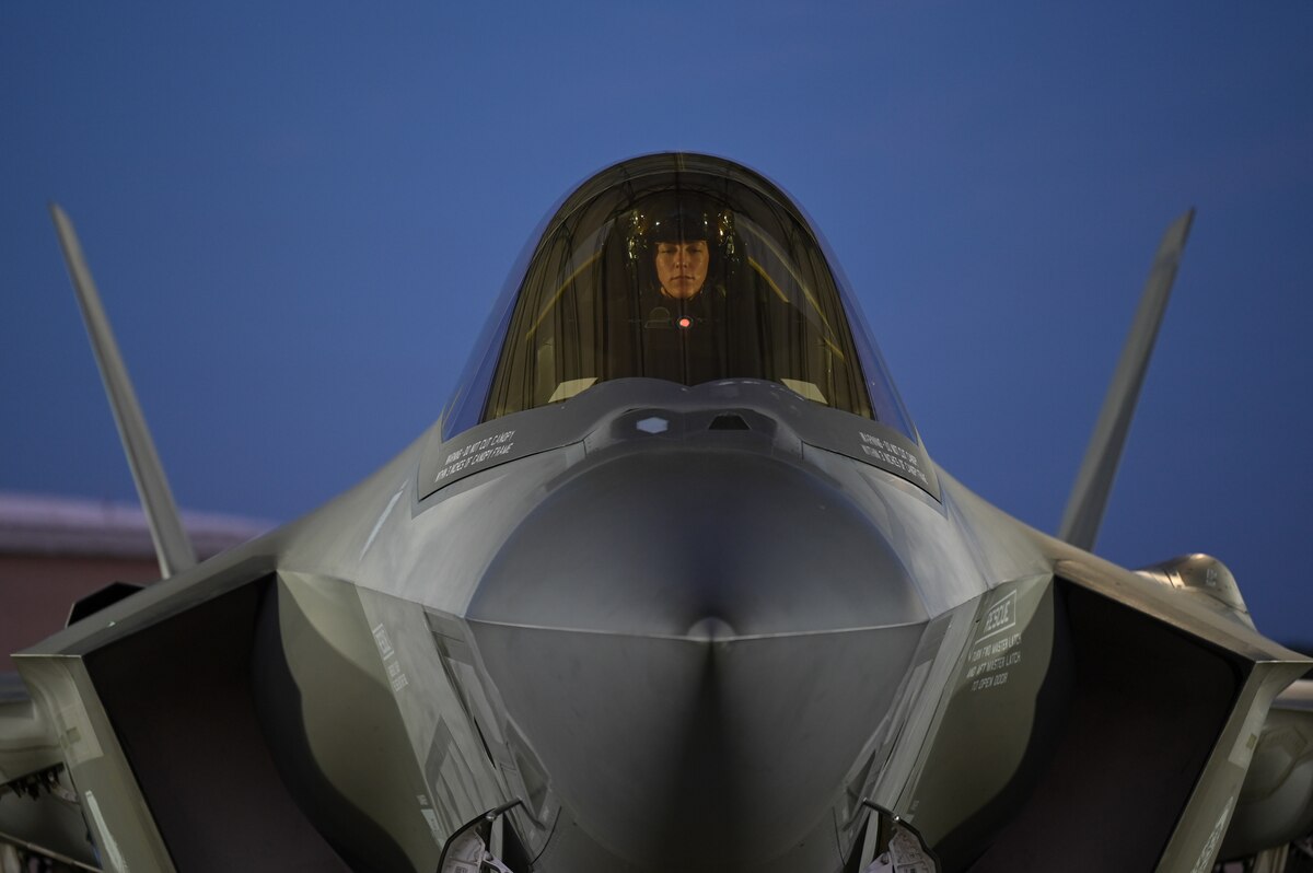 U.S. Air Force Maj. Laney Schol, an F-35A Lightning II instructor pilot assigned to the 60th Fighter Squadron, prepares for a morning sortie at Eglin Air Force Base, Florida, March 21, 2024.