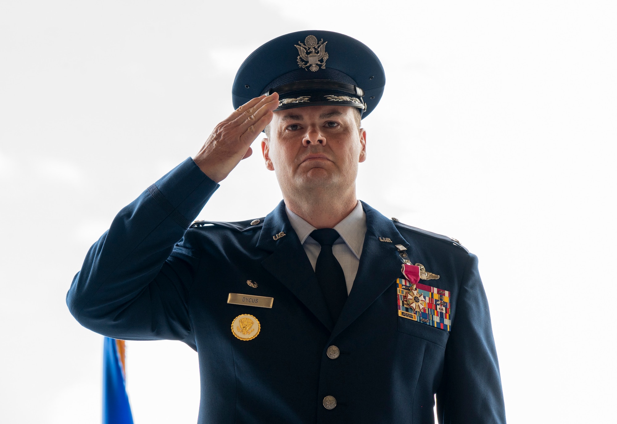 A military member renders a salute