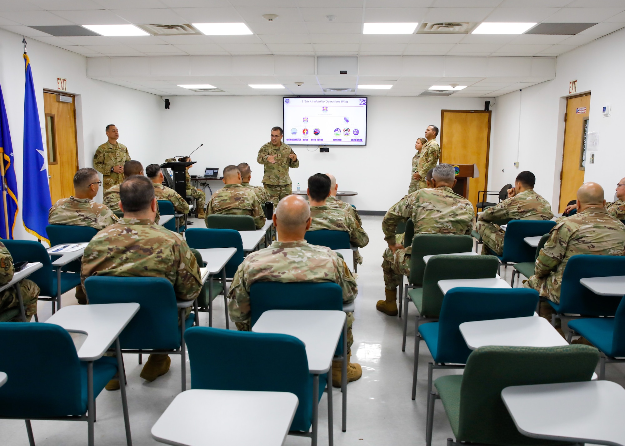 U.S. Air Force Brig. Gen. Humberto Pabon Jr., the assistant adjutant general-air, Puerto Rico Air National Guard, briefs 141st Air Control Squadron leadership on their change of mission and becoming an Air Mobility Squadron at Punta Borinquen Radar Site, Aguadilla, Puerto Rico, June 1, 2024. The transition from an ACS to an AMS will be effective April 1, 2025 , bringing new capabilities to the PRANG. (U.S. Air National Guard photo by Tech. Sgt. Josue Rivera)