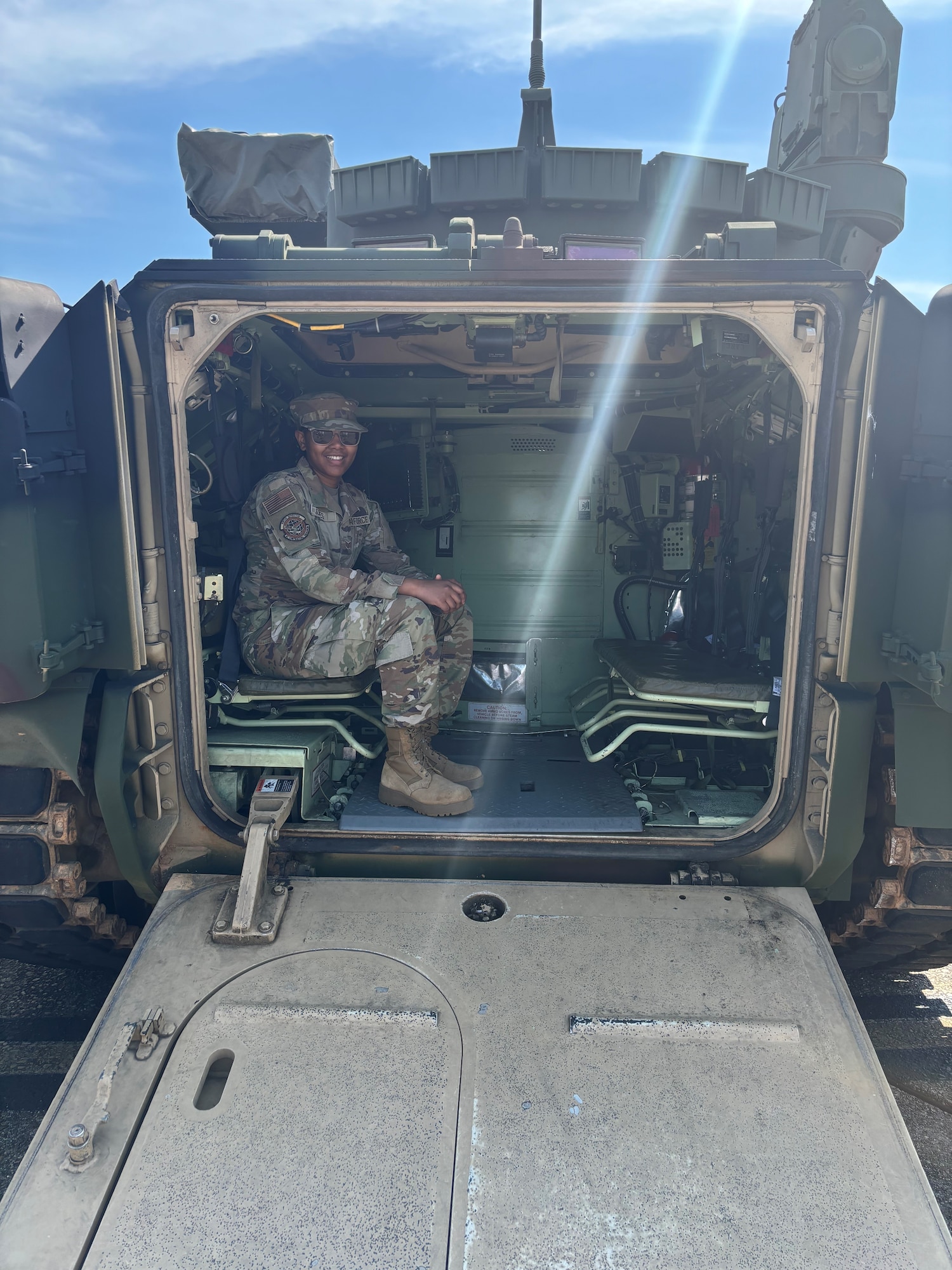 U.S. Air Force Staff Sgt. Khadijah Jones, non-commissioned officer in charge of the Infrastructure Flight for the 42nd Contracting Squadron poses for photo at Maxwell Air Force Base, Alabama, April 7, 2024. The 42nd Contracting Squadron awards supply contracts, service contracts and construction contracts to qualified vendors following the federal acquisition processes.