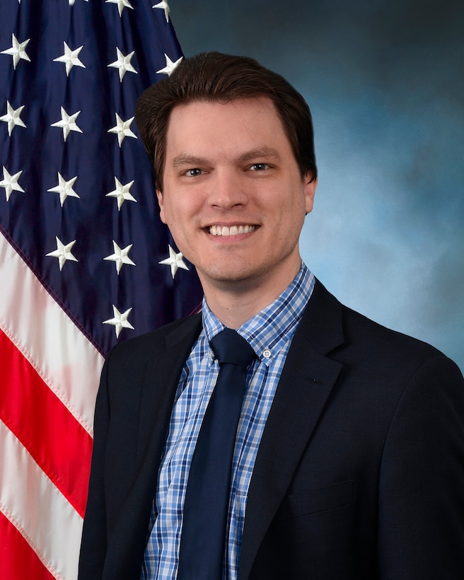 Portrait of man with flag
