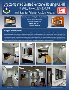 Visual overview of the new Unaccompanied Enlisted Personnel Housing facility presented during the ribbon cutting ceremony June 27, 2024, at Joint Base San Antonio-Fort Sam Houston, Texas. (U.S. Air Force courtesy graphic)