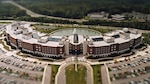 Aerial photo of the outside of the HQC and parking lot