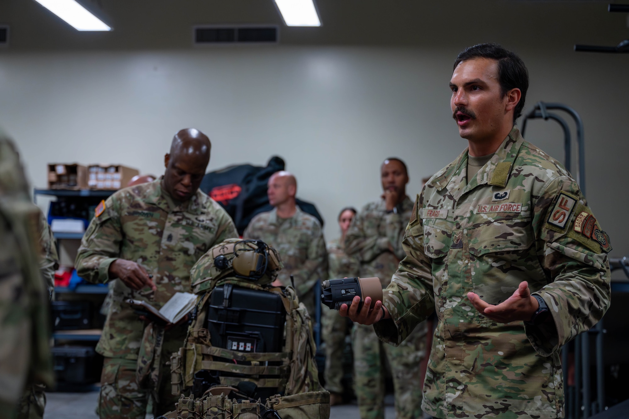 Military personal are briefed