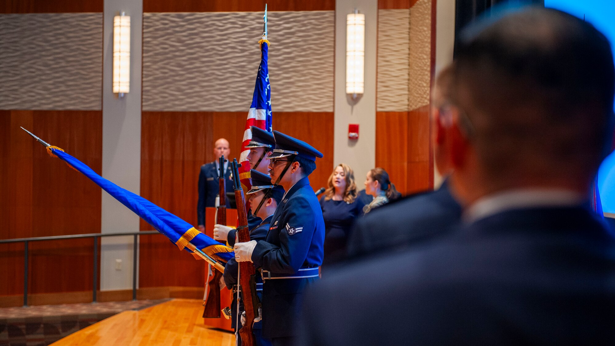 Color guard presenting the colors