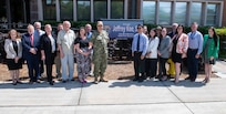 Capt. David Back, Naval Surface Warfare Center Panama City Division commanding officer, and members of his leadership team welcome Mr. Jeffrey Koe, Naval Surface Warfare Center Port Hueneme Division technical director, for his technical director swap, April 29. This one-week rotation helped Koe better understand how NSWC PCD supports the warfighter. (U.S. Navy photo by Eddie Green)