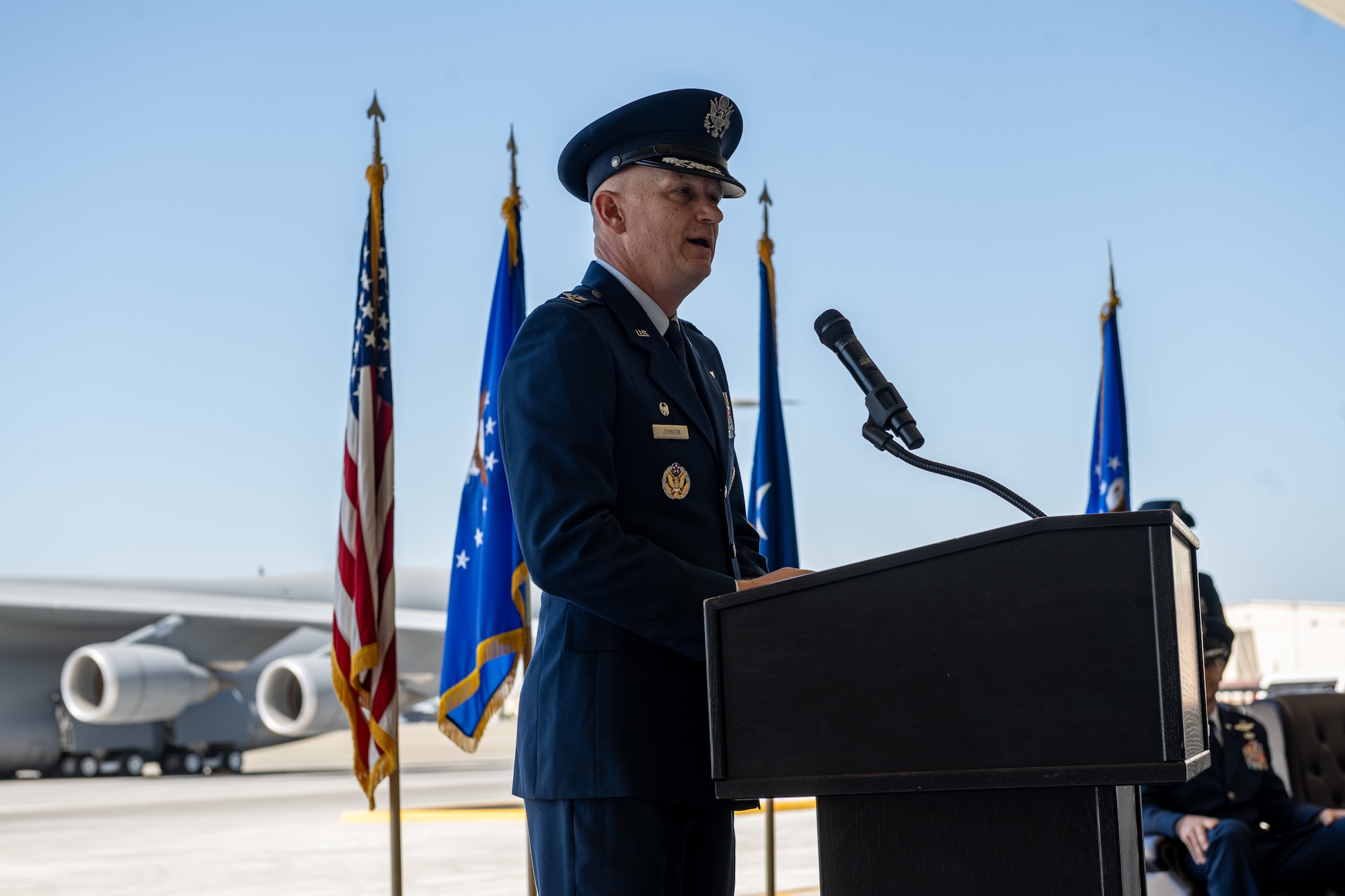 60th AMW/CC gives speech