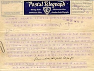 The telegram no parent wanted to receive -- an official telegram from VADM Russell R. Waesche, Commandant, U.S. Coast Guard to the parents of BM1 Albert Kelsch who was reported as "missing in the performance of his duty and in the service of his Country."  He was later declared KIA.  He served on board USS MUSKEGET that was sunk in combat with all hands.