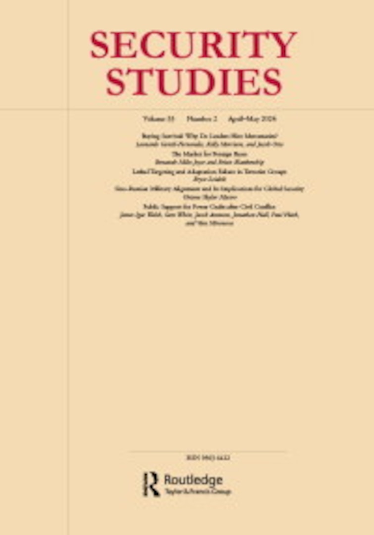Cover of the journal Security Studies