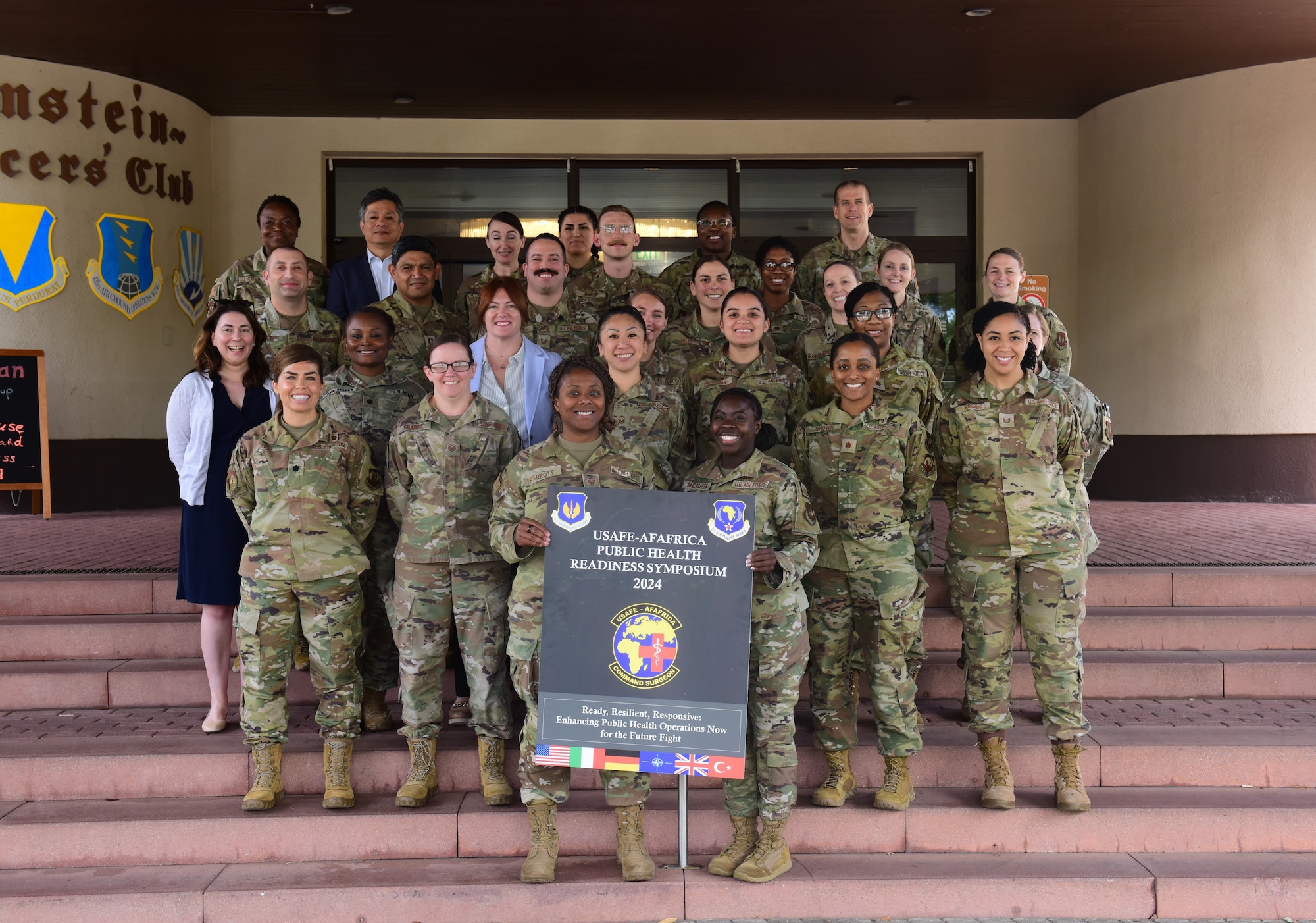 Attendees at the USAFE-AFAFRICA Public Health Readiness Symposium 2024 at Ramstein Air Base, Germany.