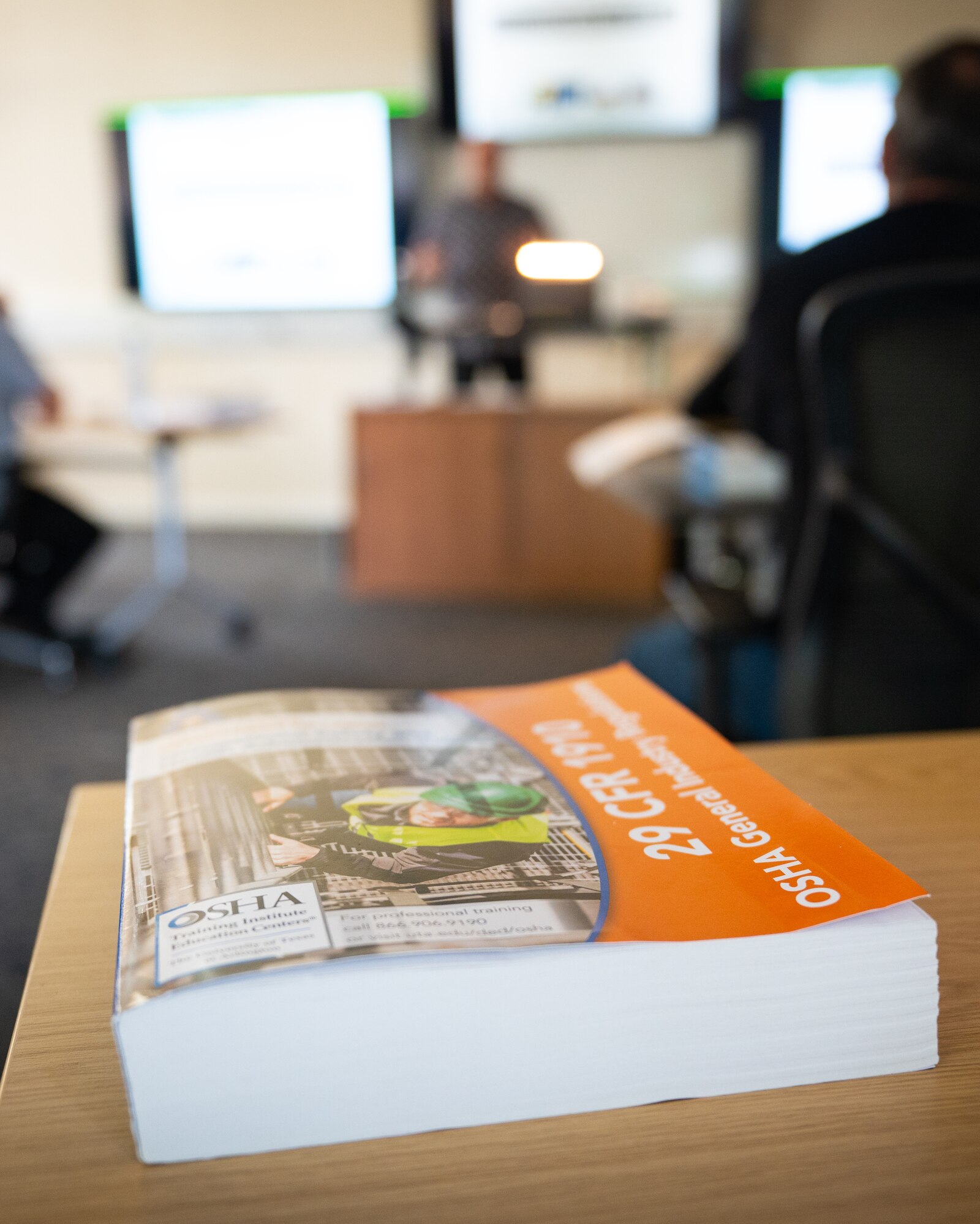 Occupational safety member teaches a class.