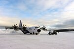 NSF NCAR C-130 aircraft right before its first mission in Kiruna, Sweden during the Cold Air Outbreak Experiment in the Sub-Arctic Region (CAESAR) field campaign. The CAESAR team will fly the C-130 through Arctic conditions to collect data on marine cold air outbreaks and Arctic cloud behavior. The purpose of the field project is to better understand the warming in the Arctic.