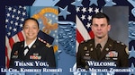 Two US Army military officers in uniform