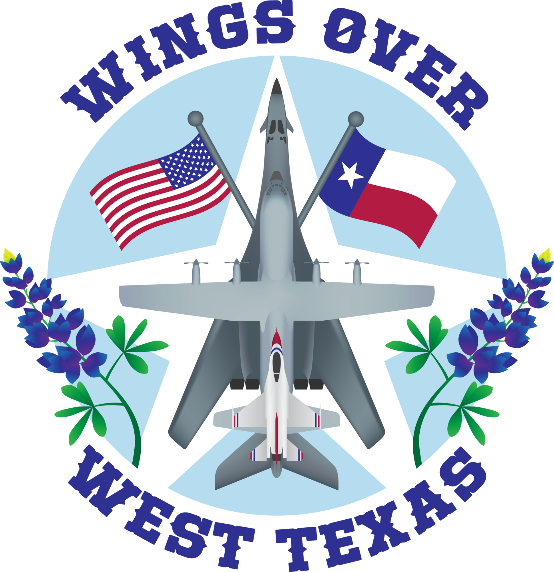 U.S. Air Force graphic depicting the logo for the Wings Over West Texas: A Salute to Western Heritage created at Dyess Air Force Base, Texas, June 3, 2024. The Dyess air show was announced for April 19-20, 2025. (U.S. Air Force graphic by Airman 1st Class Jade M. Caldwell)
