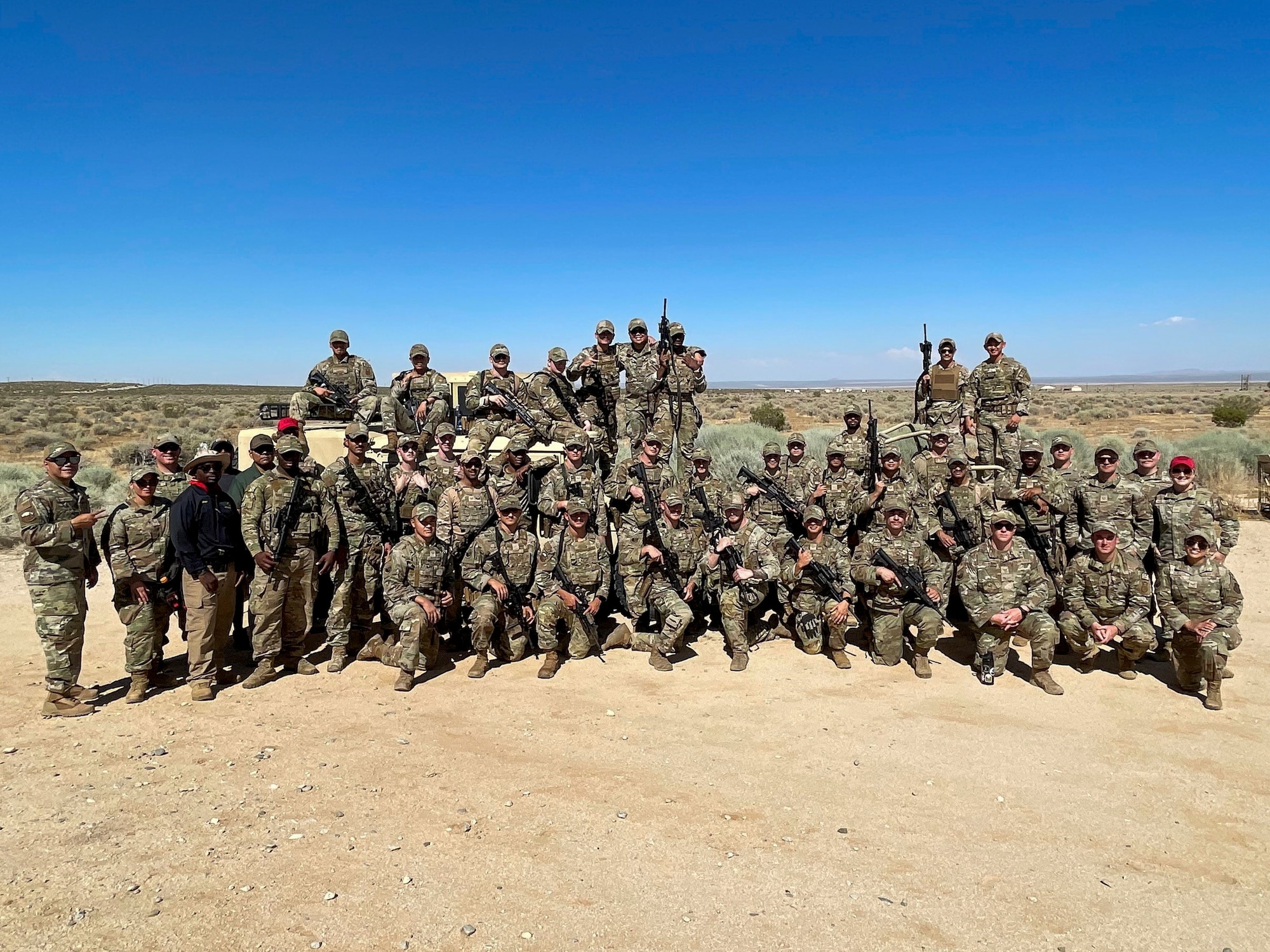 The 412th Security Forces Squadron united 32 members from eight different teams, each member hailing from various internal sections or flights, to form one large cohesive team for the unit’s first-ever Advanced Combat Skills Test, on Edwards Air Force Base, California, June 24-28.