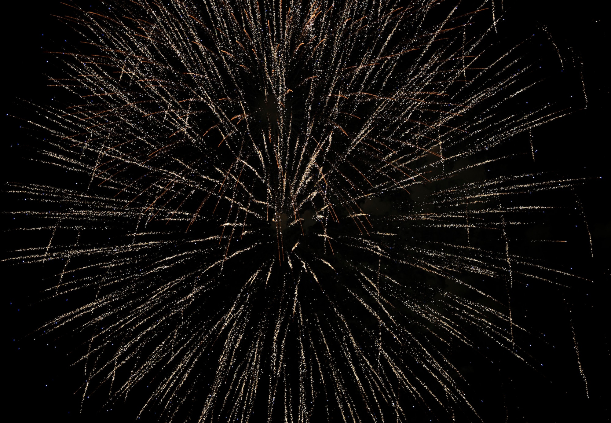 The 51st Force Support Squadron set off fireworks at the end of Liberty Fest at Osan Air Base, Republic of Korea, July 4, 2024. The 51st FSS hosted the Liberty Fest to celebrate Independence Day for families stationed in the ROK. (U.S. Air Force photo by Staff Sgt. Ashley N. Mikaio)