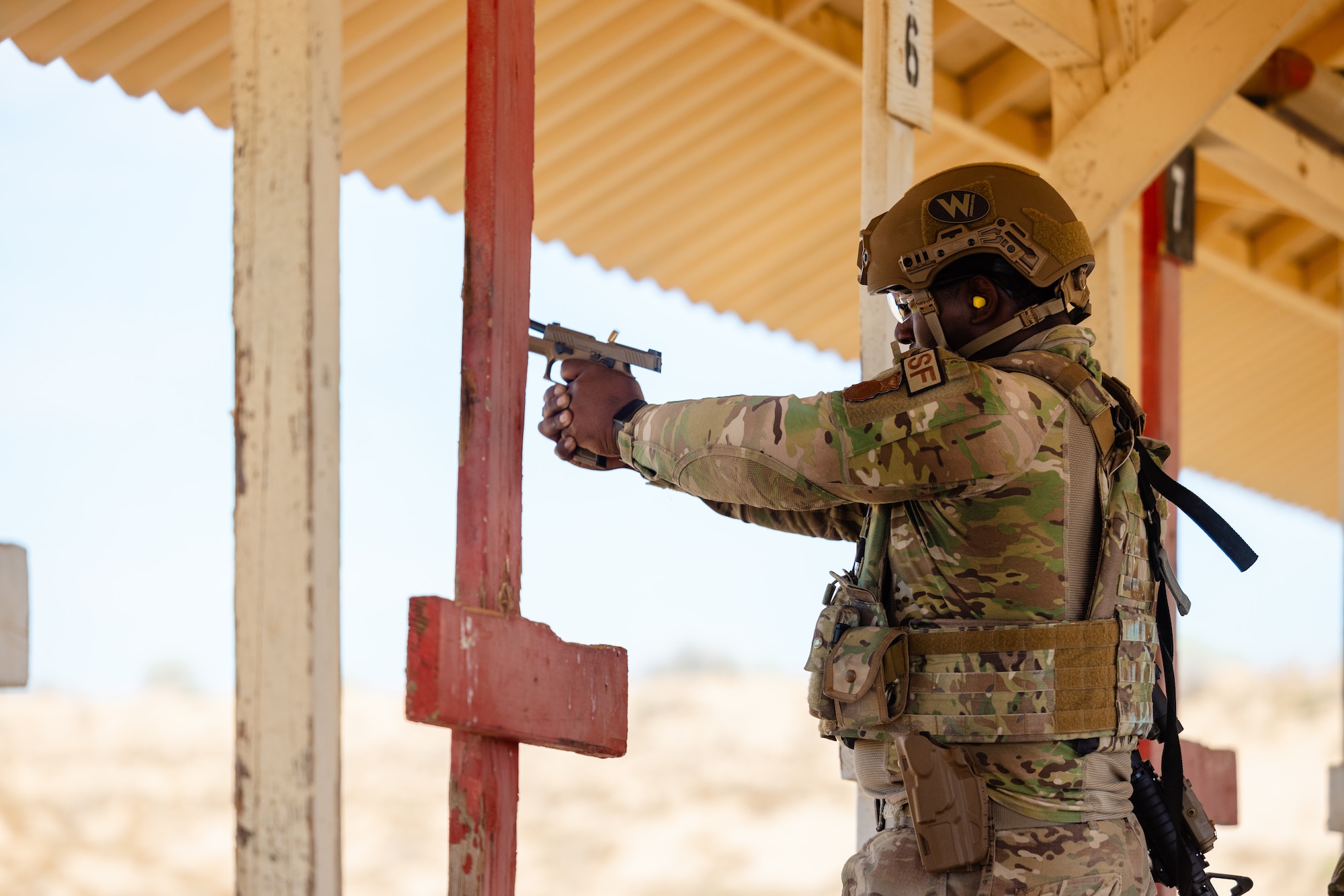 The 412th Security Forces Squadron united 32 members from eight different teams, each member hailing from various internal sections or flights, to form one large cohesive team for the unit’s first-ever Advanced Combat Skills Test, on Edwards Air Force Base, California, June 24-28.