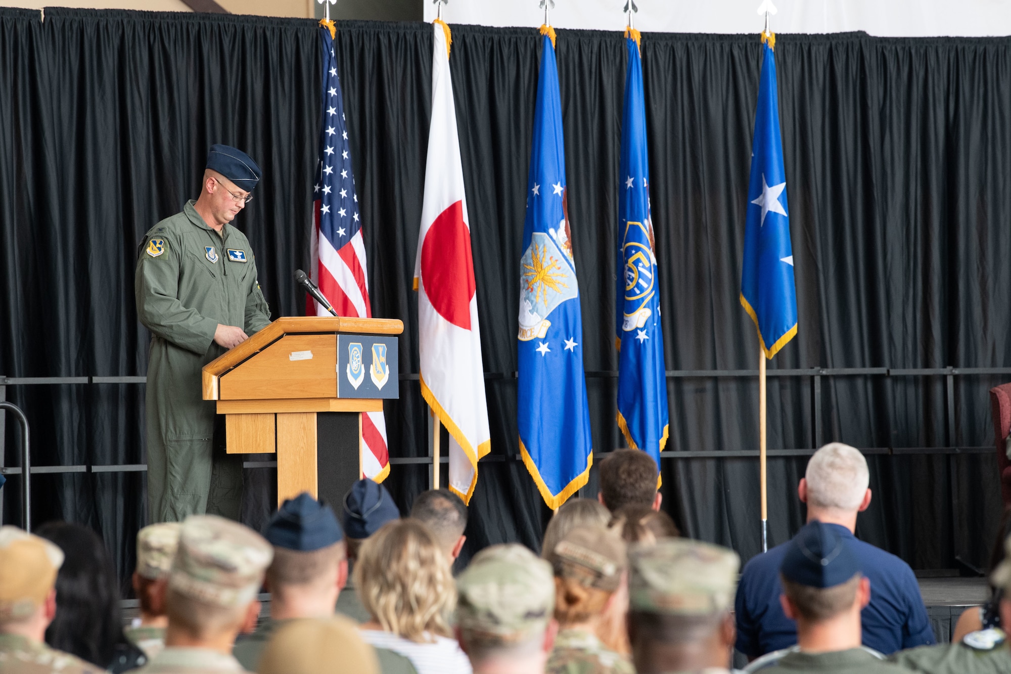 A photo of U.S. Air Force members at a ceremonial event