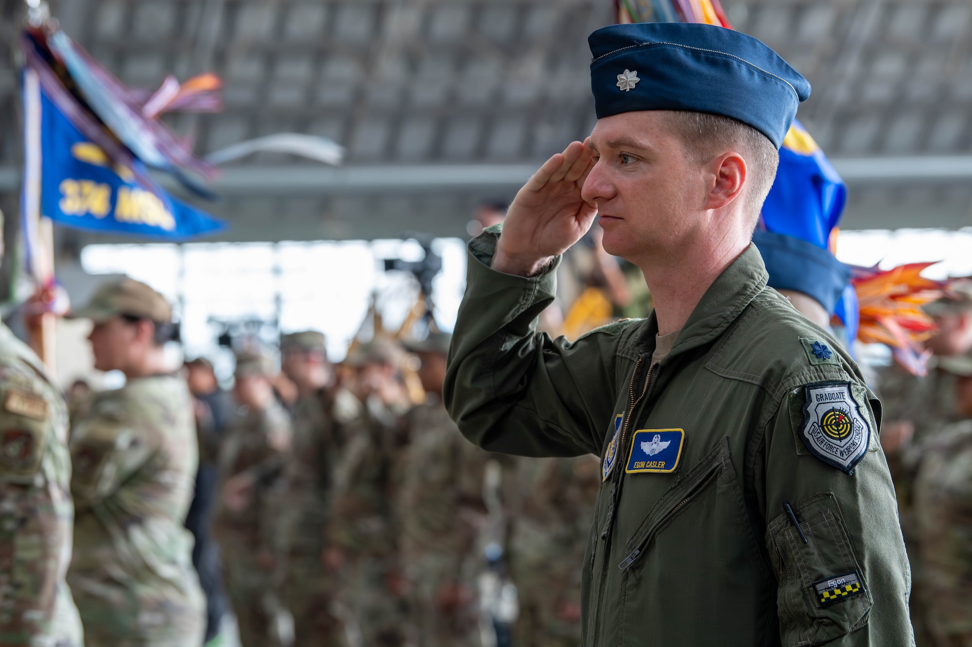 A photo of U.S. Air Force members at a ceremonial event