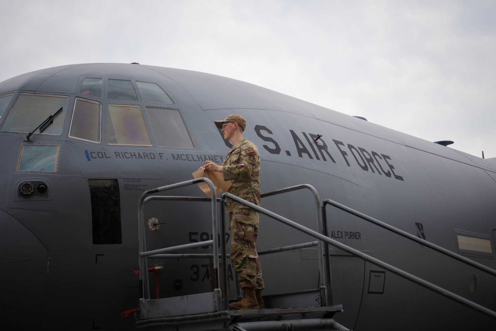 A photo of U.S. Air Force members at a ceremonial event