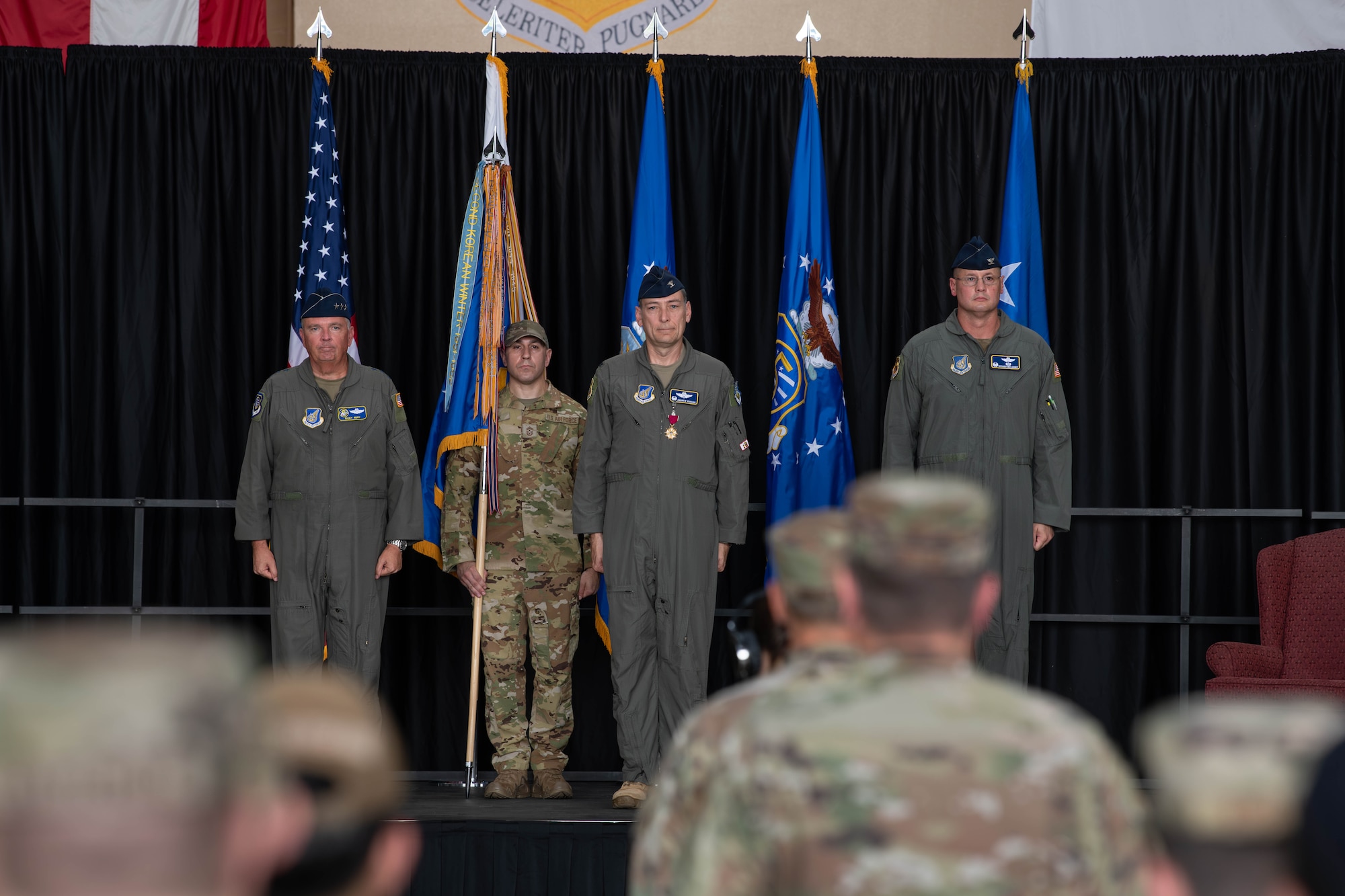 A photo of U.S. Air Force members at a ceremonial event
