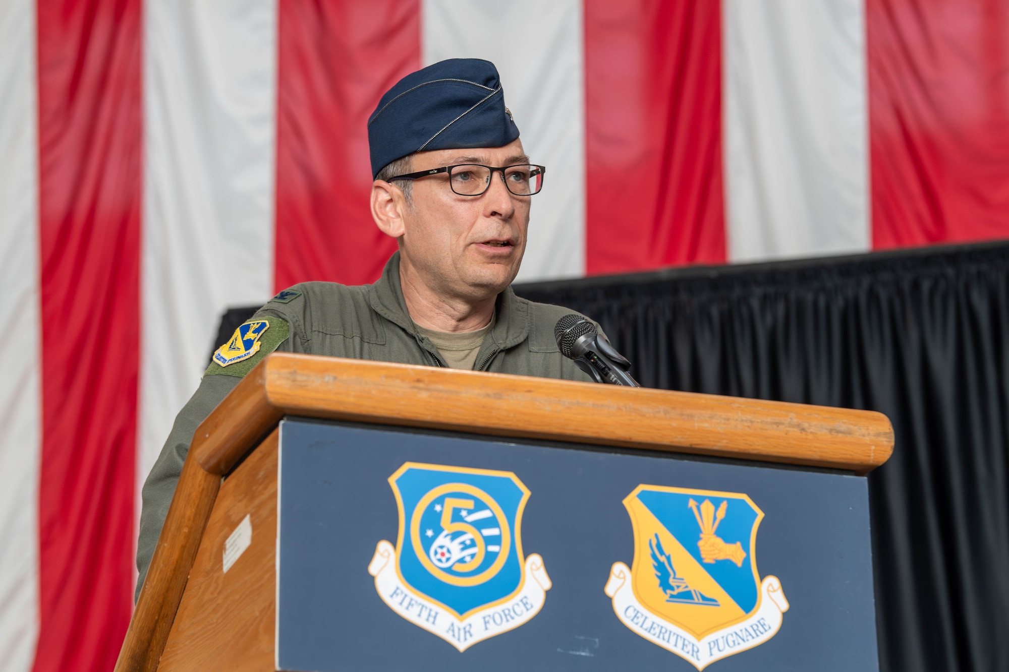 A photo of U.S. Air Force members at a ceremonial event