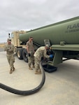 Army Reserve Soldiers from the 419th Transportation Company deliver fuel during the U.S. Army Reserve’s 2024 Quartermaster Liquid Logistics Exercise