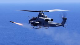 U.S. Marine Corps AH-1Z attack helicopter pilots with Marine Medium Tiltrotor Squadron 262 (Rein.), 31st Marine Expeditionary Unit, fire an AGM-179 joint air-to-ground munition (JAGM) during an expeditionary (EXPO) strike, off the coast of Okinawa, Japan, June 26, 2024. This EXPO strike launched the first JAGM off an AH-1Z in the Indo-Pacific region. The JAGM provides a true “fire and forget” capability to guide the missile to endgame, able to destroy fast-moving maritime targets like fast attack craft (FAC) in rough sea states. The 31st MEU, the Marine Corps’ only continuously forward-deployed MEU, provides a flexible and lethal force, ready to perform a wide range of military operations as the premiere crisis response force in the Indo-Pacific region. (U.S. Marine Corps photo by Cpl. Christopher Lape)