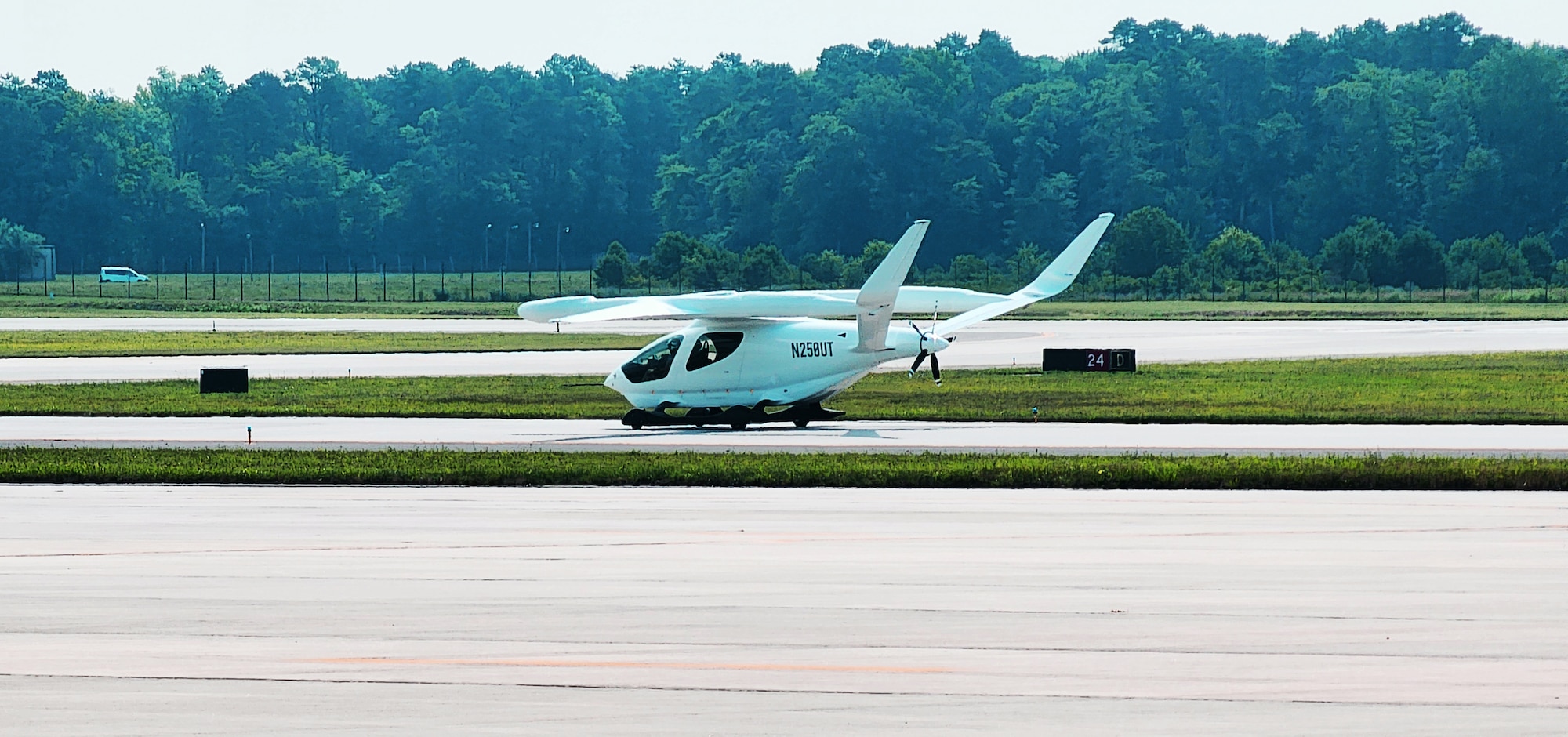 BETA Technologies prototype ALIA CTOL battery-powered fixed-wing aircraft lands at Joint Base McGuire-Dix-Lakehurst, NJ