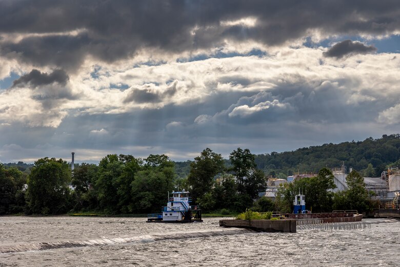 The U.S. Army Corps of Engineers Pittsburgh District uses explosives to breach the fixed-crest dam at Monongahela River Locks and Dam 3 near Elizabeth, Pennsylvania, July 10, 2024.