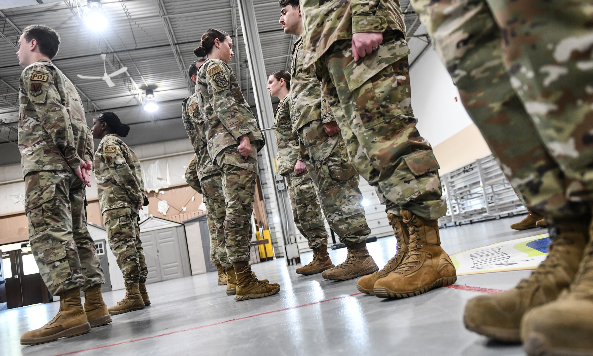 Officer inspects formation