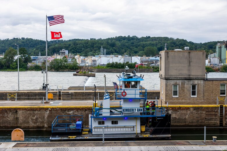 The U.S. Army Corps of Engineers Pittsburgh District uses explosives to breach the fixed-crest dam at Monongahela River Locks and Dam 3 near Elizabeth, Pennsylvania, July 10, 2024.