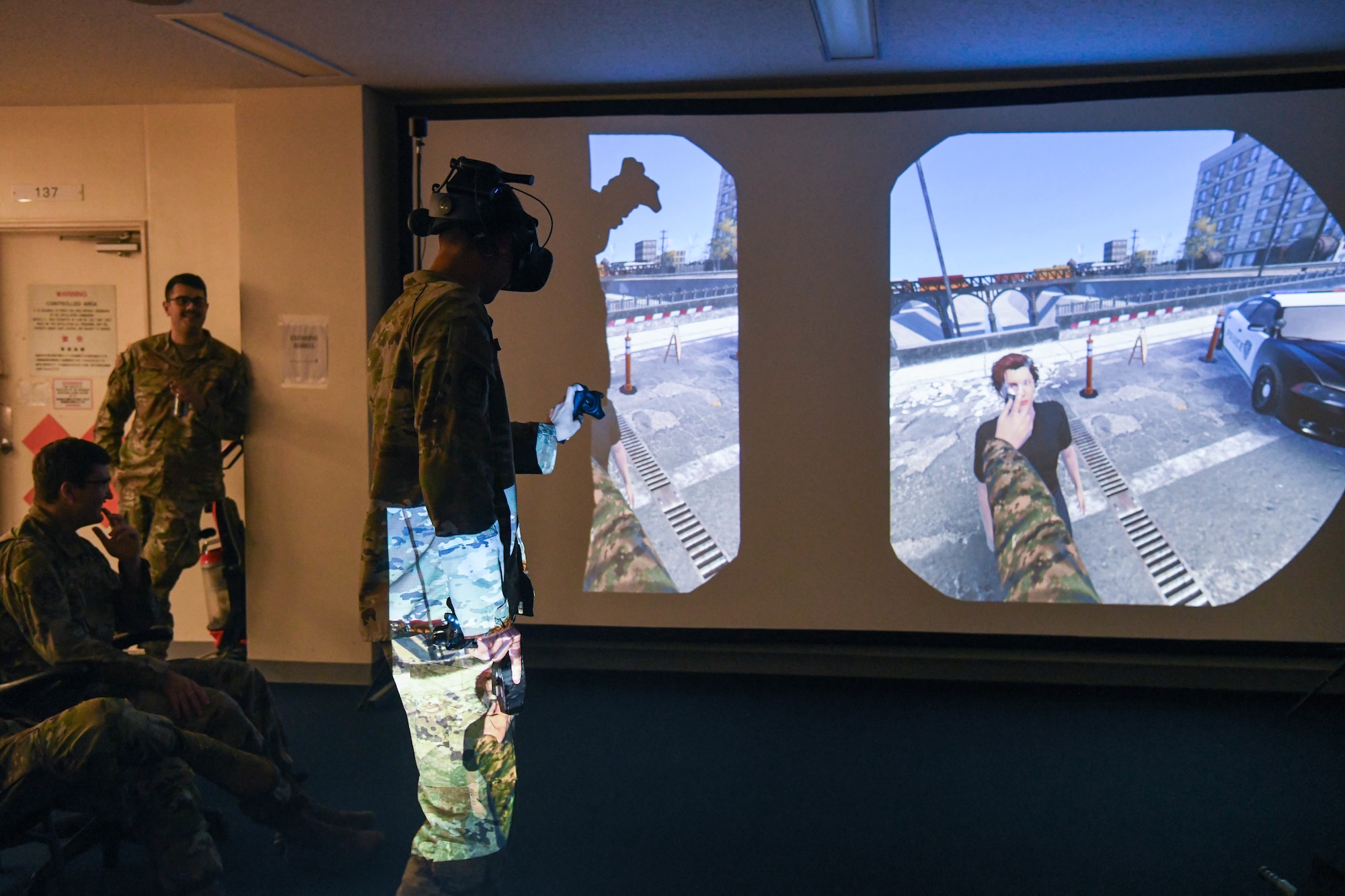 Security Forces member train on the use of new equipment