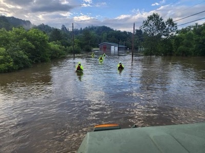 Vermont Army National Guard Soldiers supported Vermont Emergency Management Urban Search and Rescue Teams conducting health and welfare checks and evacuating people during flash flooding July 10-11, 2024, in Barre, Vermont. Before the storm, Vermont Gov. Phil Scott approved the activation of approximately 15 Soldiers and seven high-water vehicles to prepare for flash flooding.