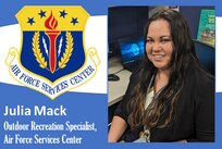 photo of Mack in a graphic that includes the AFSVC shield