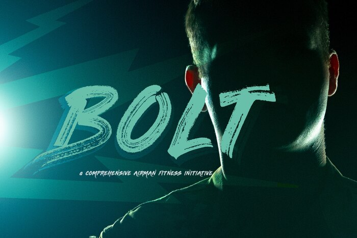 graphic for BOLT - featuring lightning bolts on the Air University shield