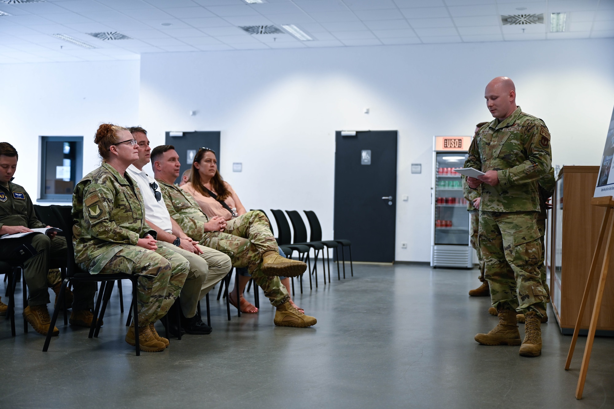 U.S. Air Force General Williams receives briefing
