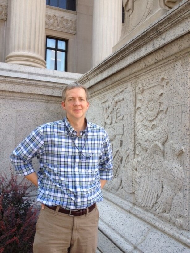 Deputy CG Historian Mark Mollan outside of NARA