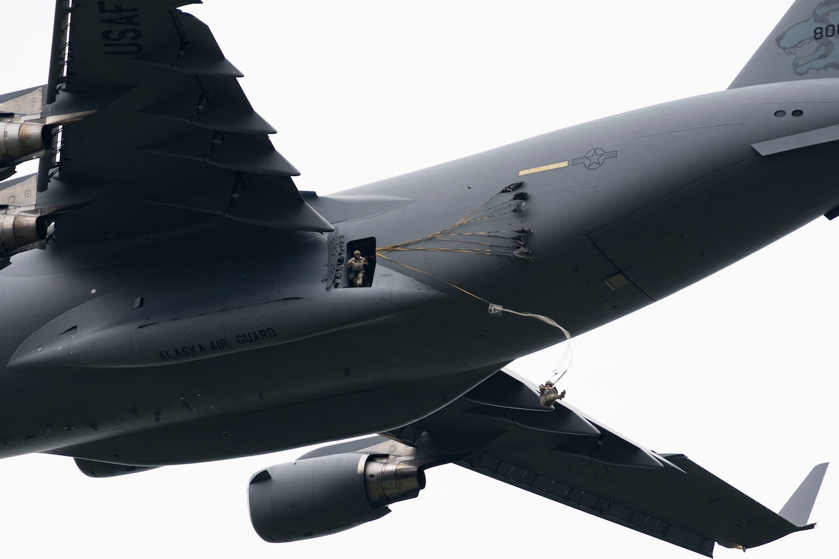 Pararescuemen, paratroopers, tactical air controllers conduct joint airborne operations