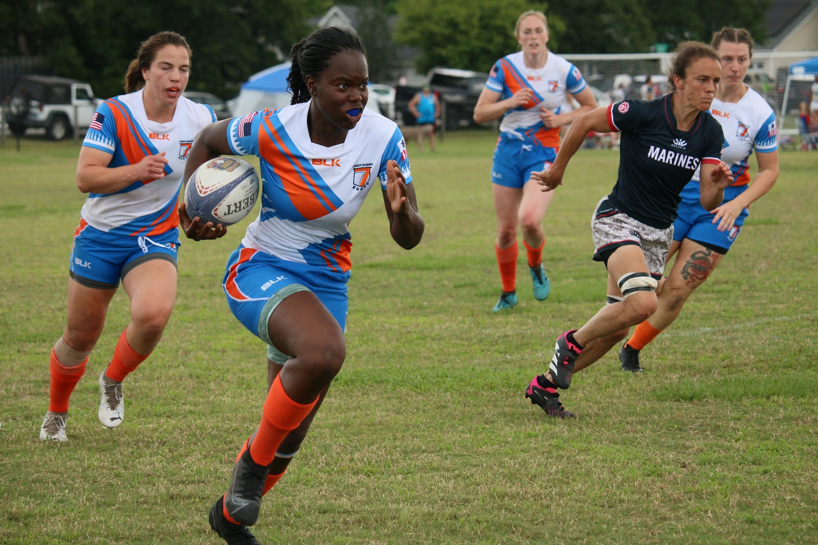 2023 Armed Forces Sports Women's Rugby Championship held in conjunction with the Cape Fear 7's Rugby Tournament in Wilmington, N.C.  Championship features teams from the Army, Marine Corps, Navy, Air Force (with Space Force players), and Coast Guard.  (Dept. of Defense Photo by Mr. Steven Dinote, Released)