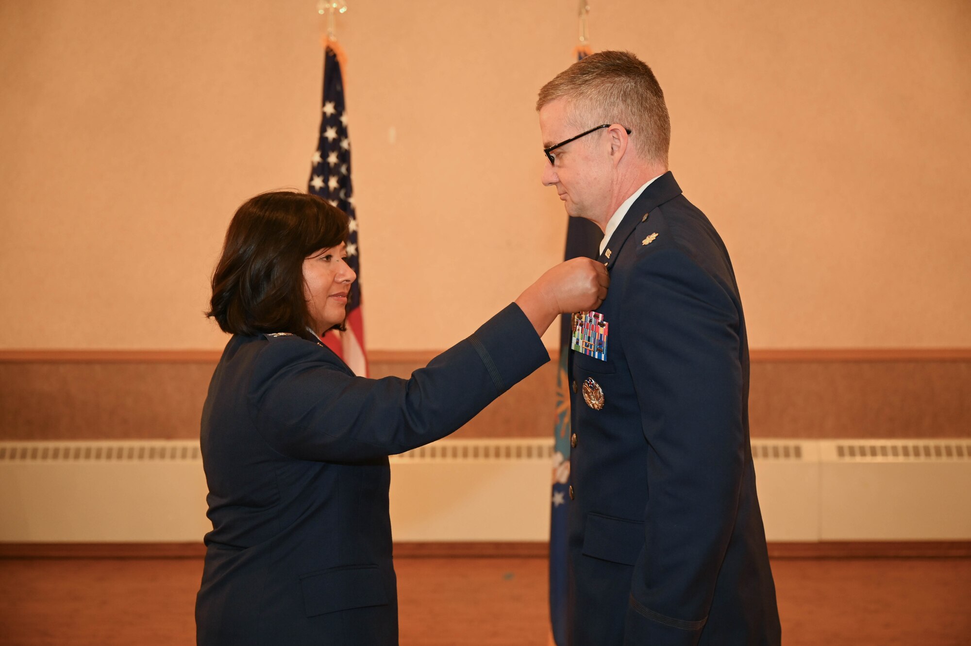 Lt. Col. Donald Michael receives the Meritorious Service Medal.