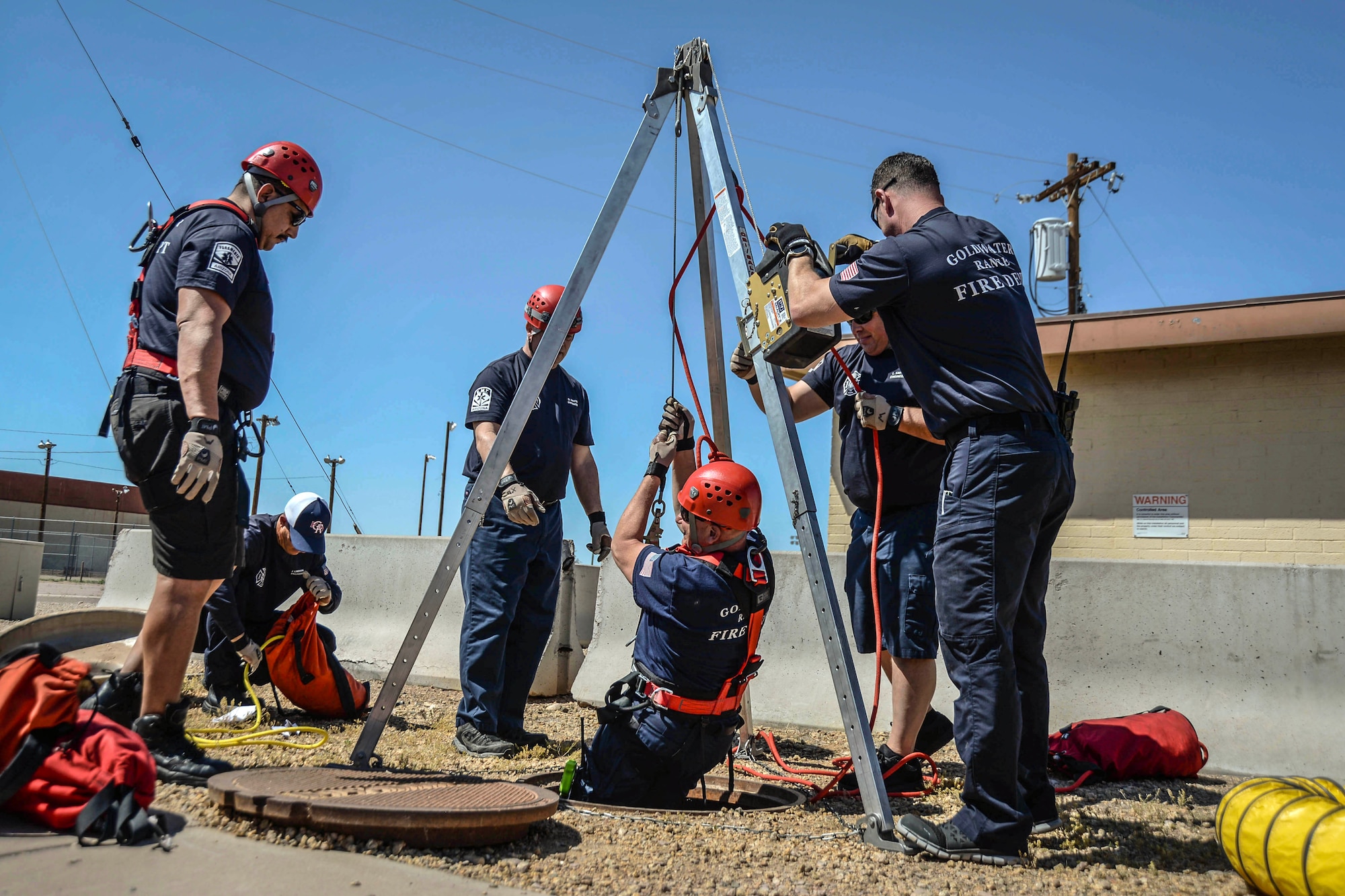 Goldwater Range Fire Department team participates in confined space training exercise