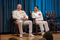 WASHINGTON (July 11, 2024) -- Rear Adm. Tom Dickinson relieved Rear Adm. Seiko Okano as Program Executive Officer, Integrated Warfare Systems (PEO IWS) during a change of office ceremony at the Washington Navy Yard. The Honorable Nickolas Guertin, Assistant Secretary of the Navy for Research, Development and Acquisition was the keynote speaker. The mission of the Naval Sea Systems Command (NAVSEA) PEO IWS office is to maintain, develop, and sustain operationally dominant combat systems to our Naval forces.