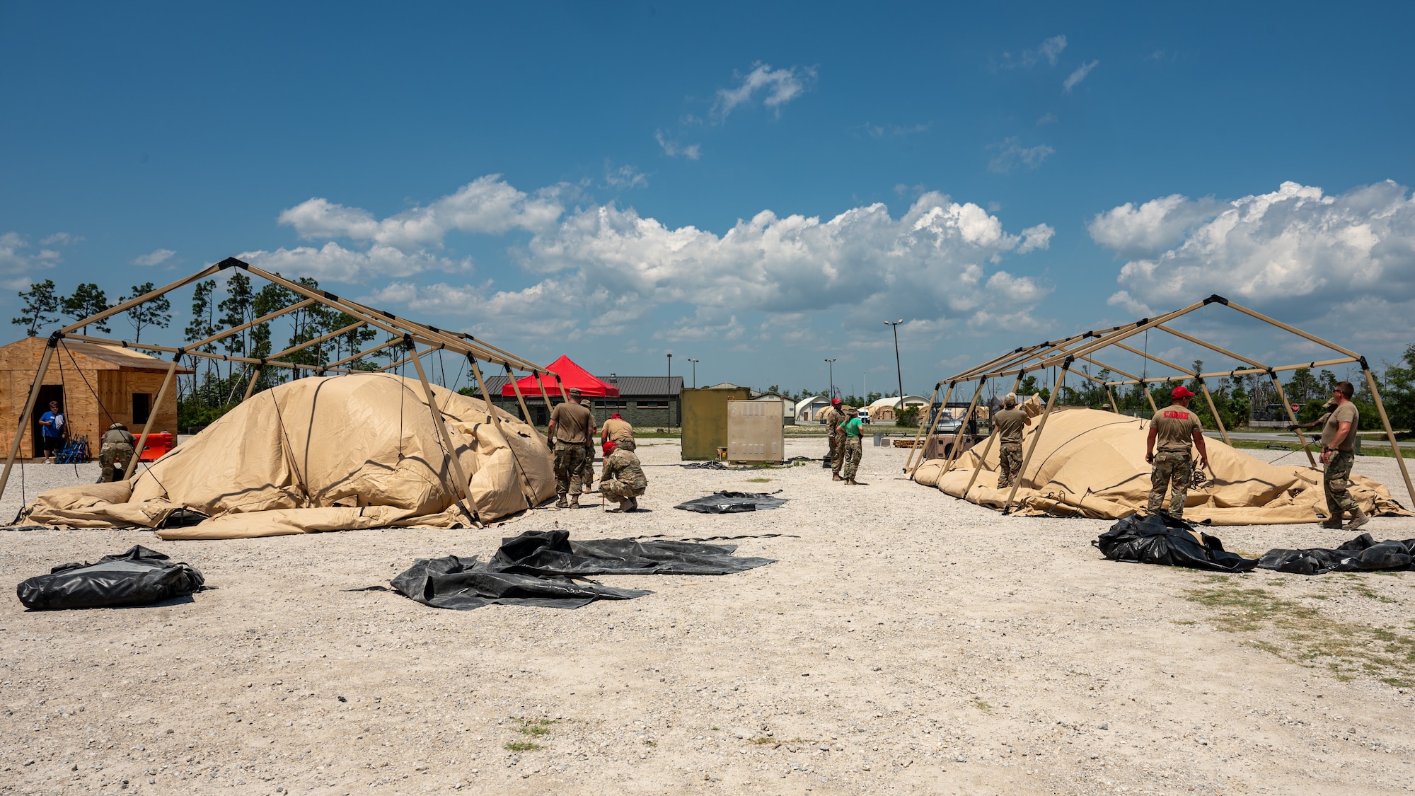 Airmen take down tent